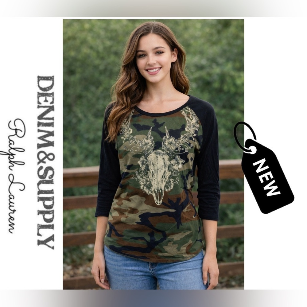 NWT Ralph Lauren CAMO SIZE SMALL TOP